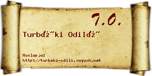 Turbéki Odiló névjegykártya